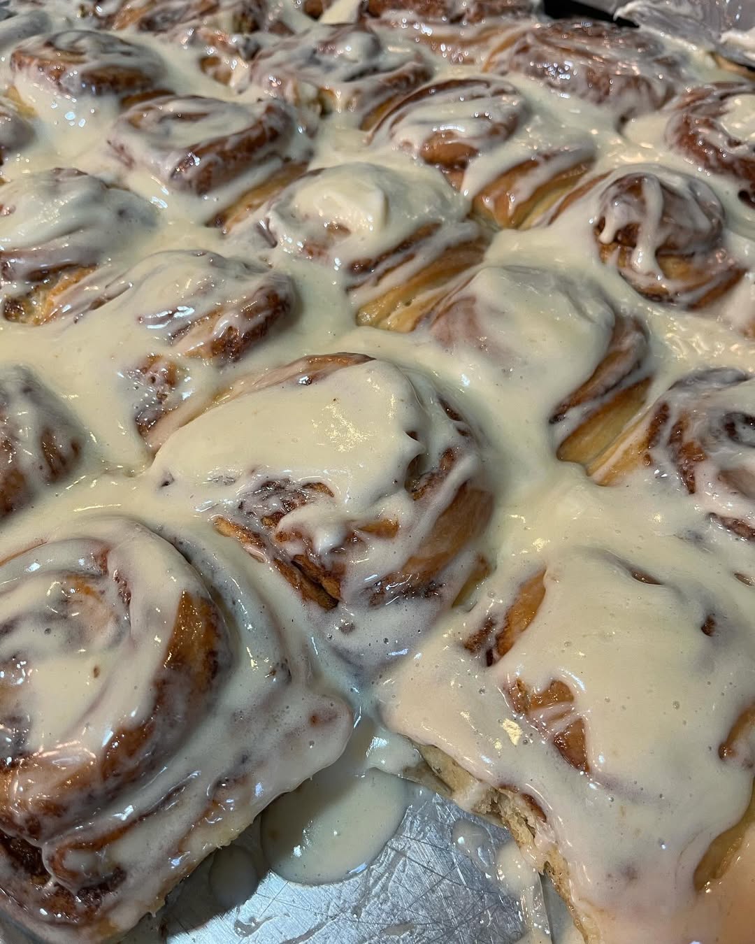 Cinnamon buns fresh from the oven